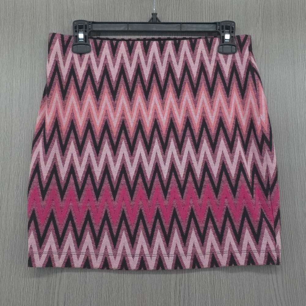 Express Mini Pull On Retro Colorful Chevron Pink Skirt Womens Small